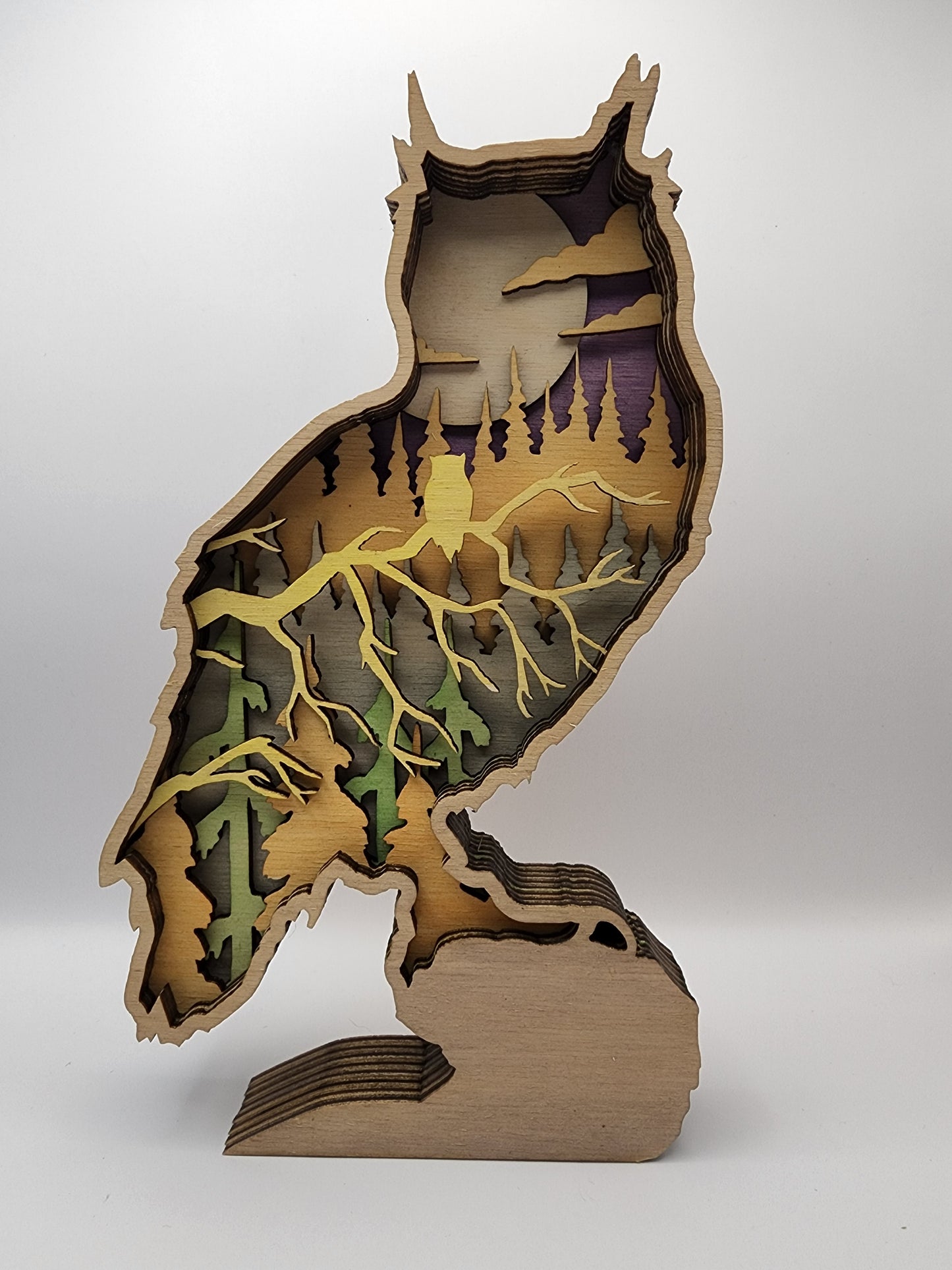 Perched Owl 3D Art