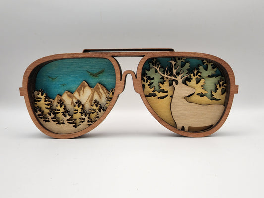 Sunglasses with Deer 3D Art