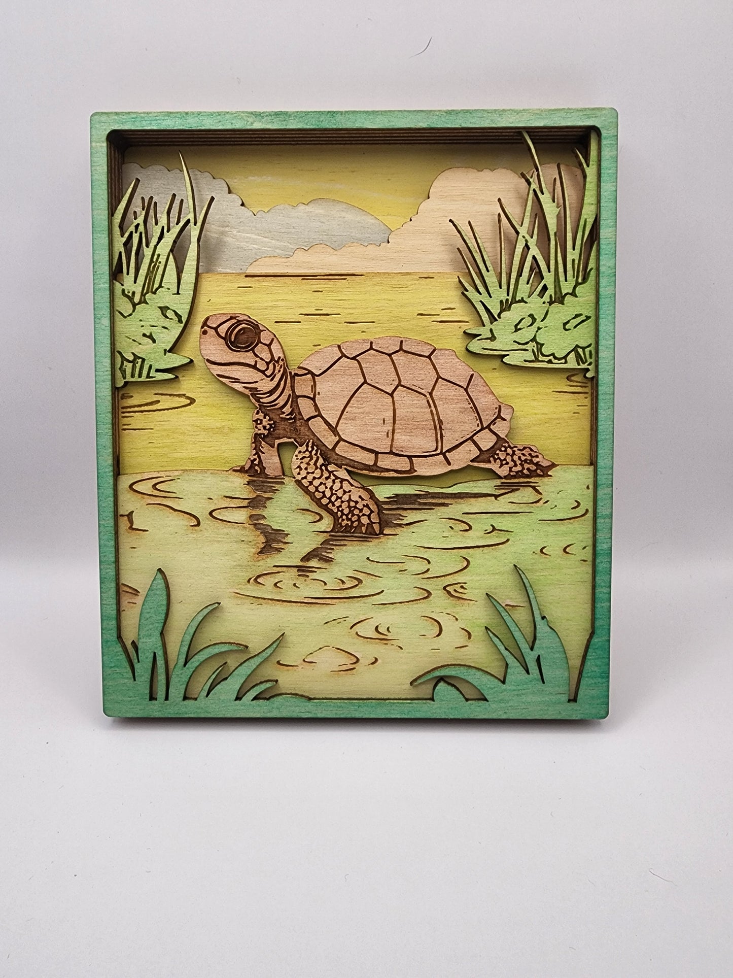 Sea Turtle in Frame 3D Art