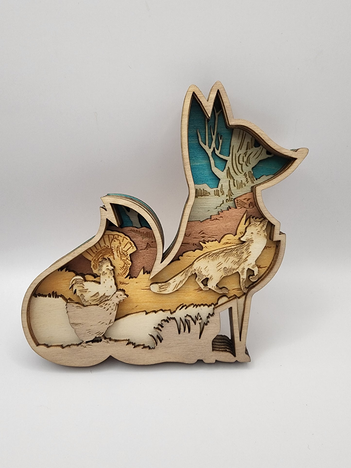 Fox Sitting 3D Art