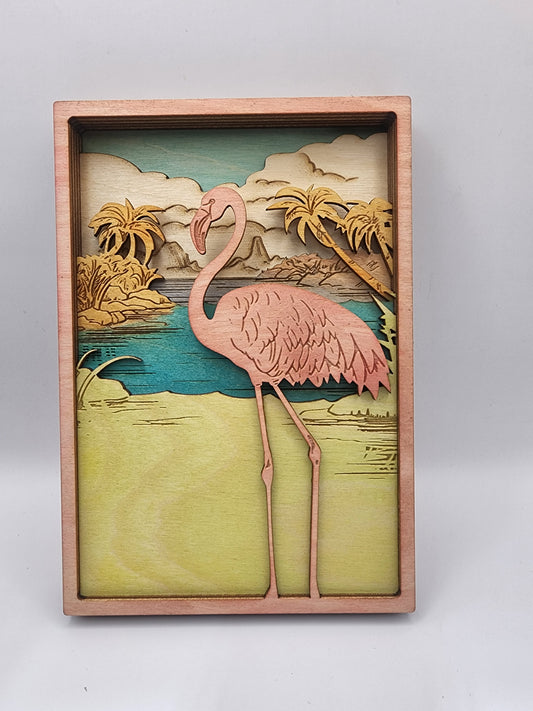 Flamingo in Frame 3D Art